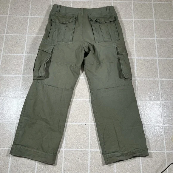 Vintage Y2K No Boundaries Cargo Pants Men 34x31 Olive Green Paratropper Baggy - Picture 4 of 9